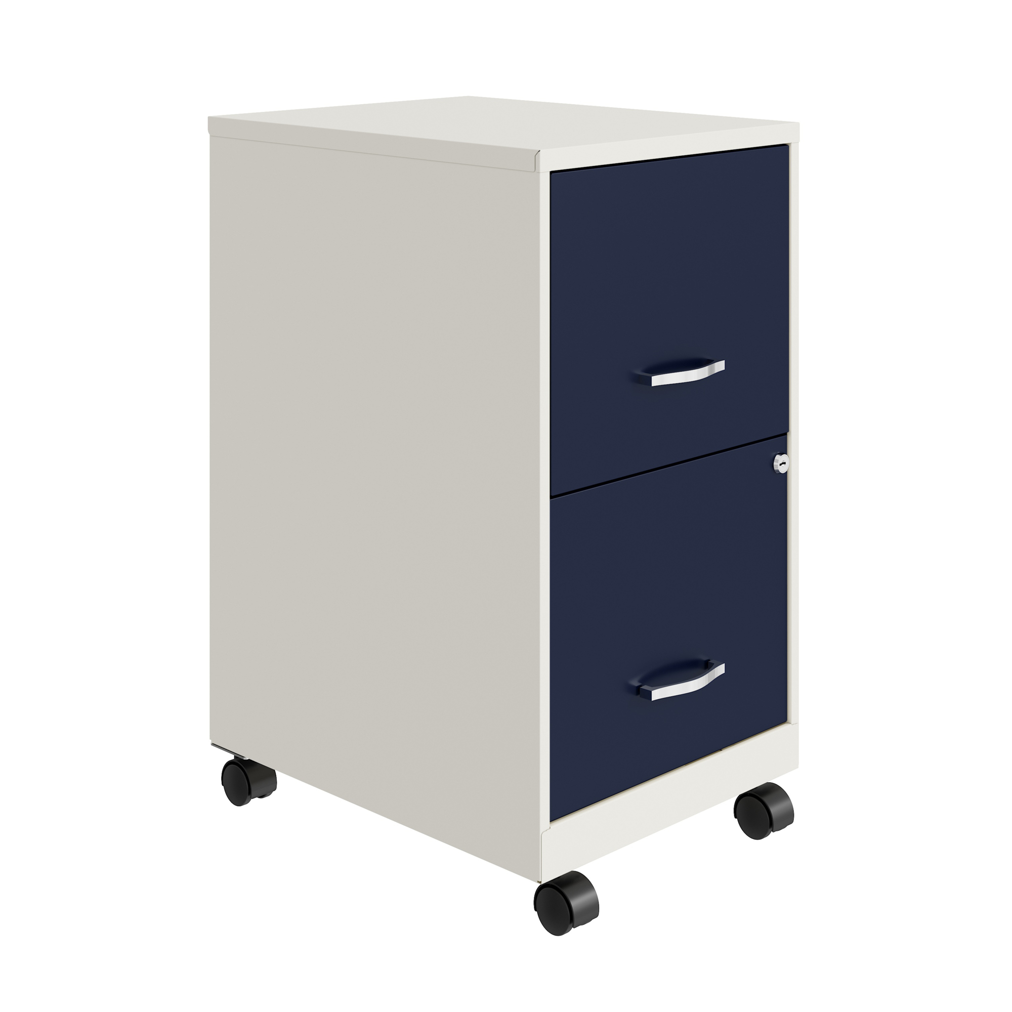 Hirsh Industries, 2 Drawer Mobile Letter Width File Cabinet, Width 14.25 in, Depth 18 in, Height 26.7 in, Model# 25335